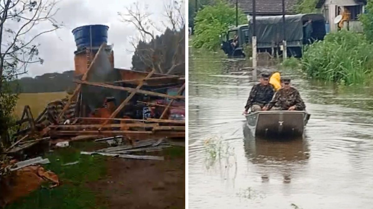 Temporais: 4 cidades no Norte de SC decretam emergência com 237 desabrigados e 18 municípios são atingidos em todo o estado