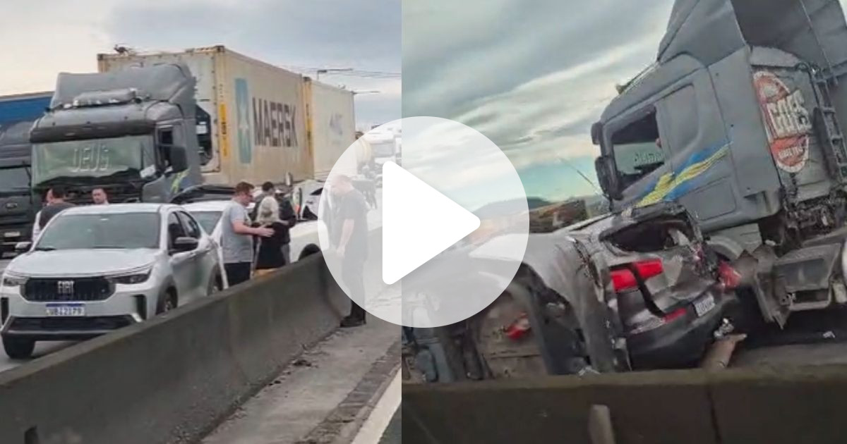 VÍDEO: Engavetamento envolvendo diversos veículos causa fila quilométrica na BR-101, em SC - QTU Questões do Universo