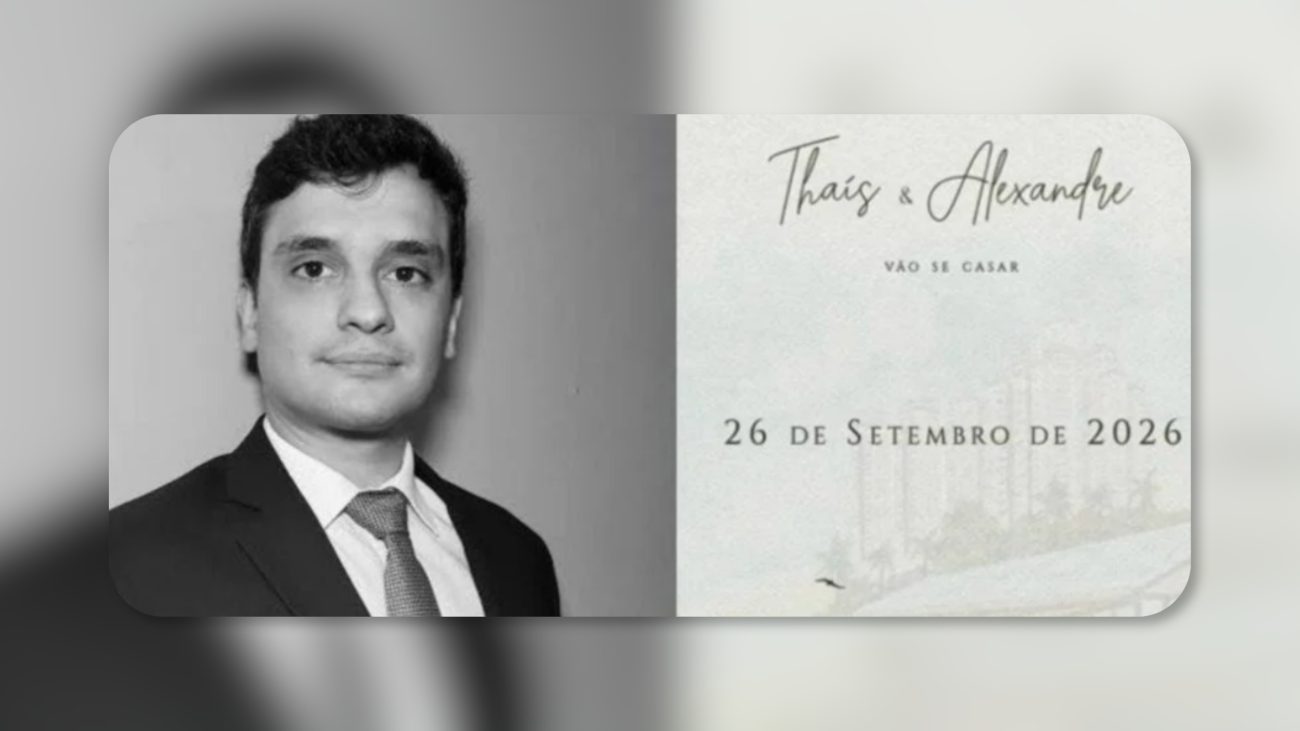 Convite de casamento do filho de Moraes informa a data da cerimônia, marcada para 26 de setembro de 2026.