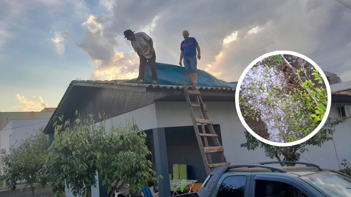 Durante ciclone extratropical, granizo perfura telhado e deixa casa tomada pela água em SC