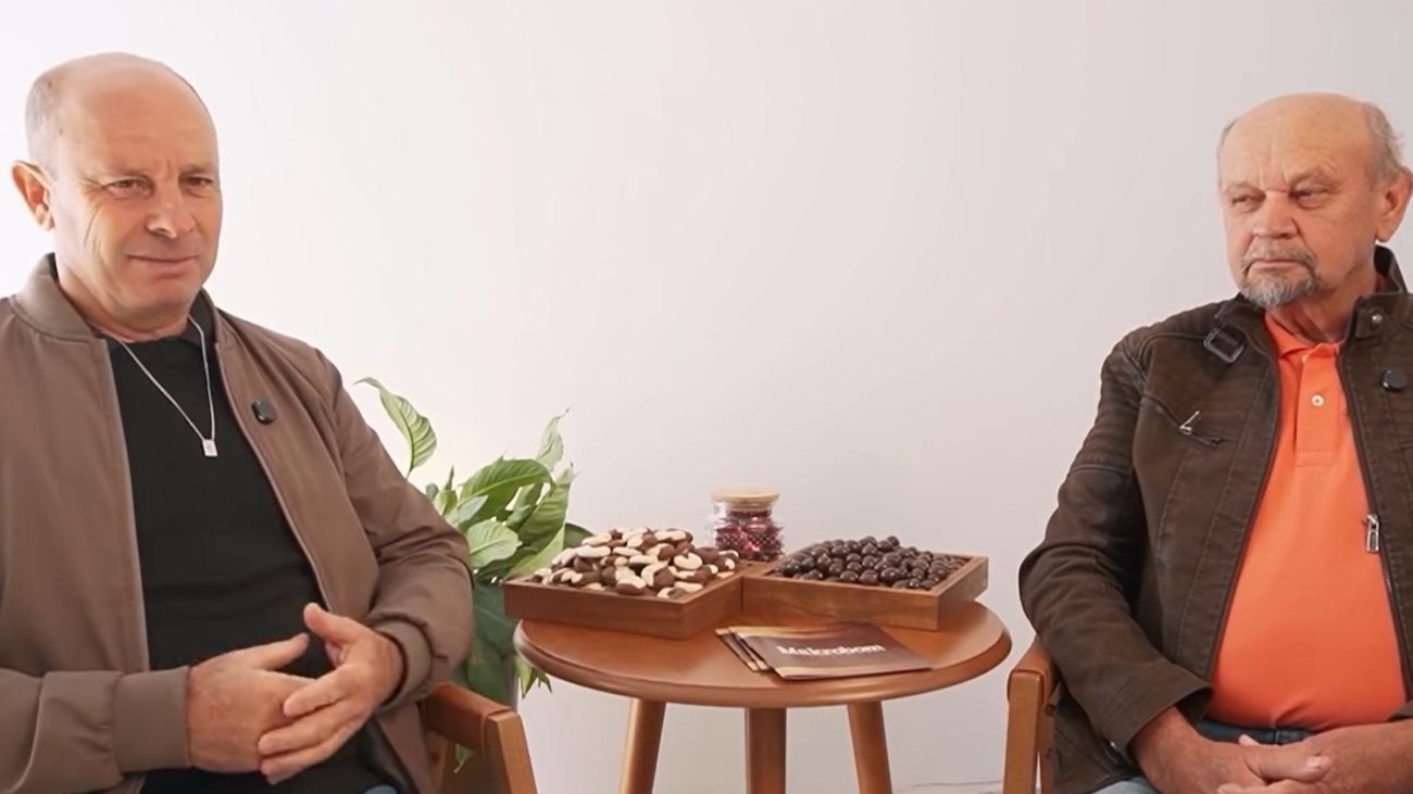 Severo e Gregório Romaniv, irmãos e fundadores da Makrobom Chocolates; Lotário Baron, terceiro integrante do negócio, já faleceuFoto: Donos da Makrobom