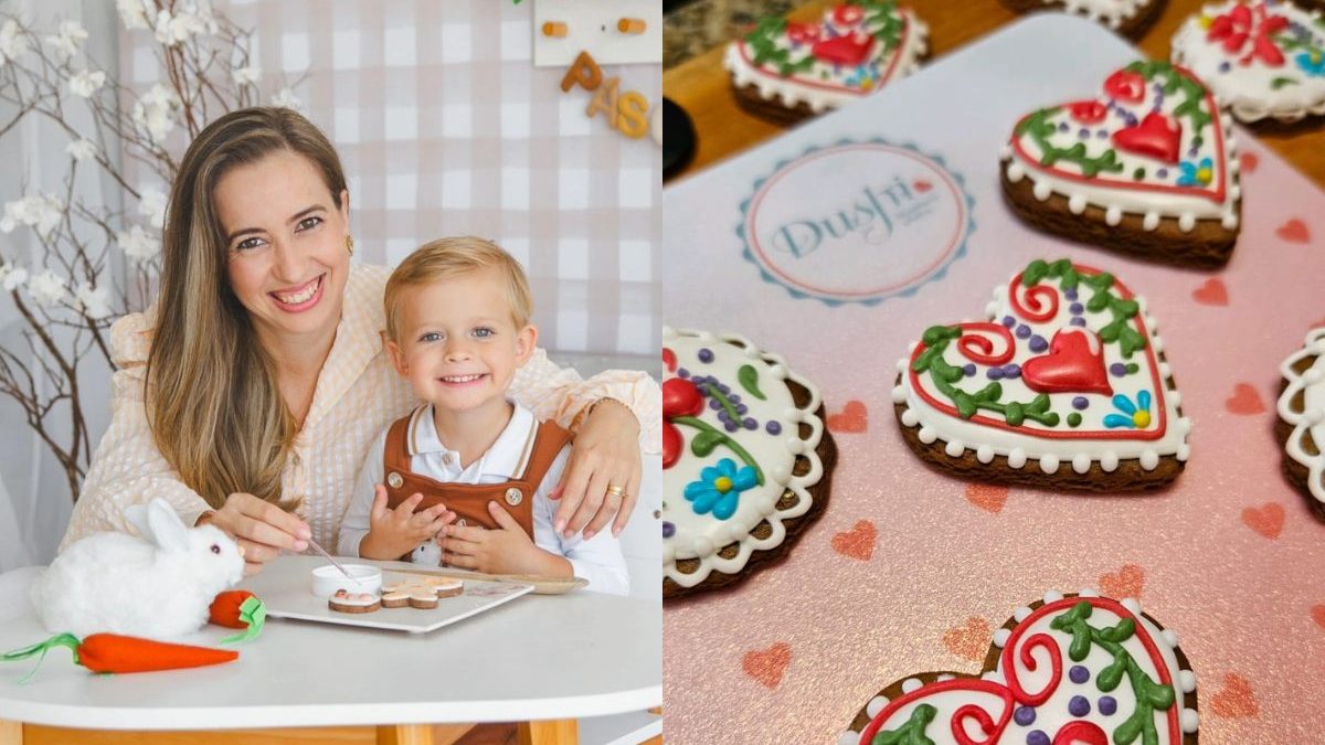 ‘Queria estar mais presente’: mãe deixa carreira de 15 anos e cria confeitaria de bolachas artesanais em SC