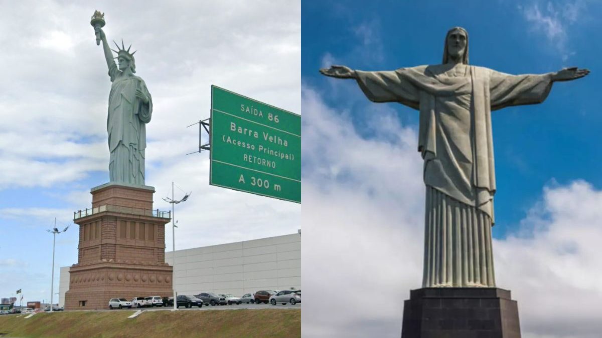 Estátua da Liberdade da Havan tem 27 metros a mais que o Cristo Redentor e é considerada o monumento mais alto do Brasil
