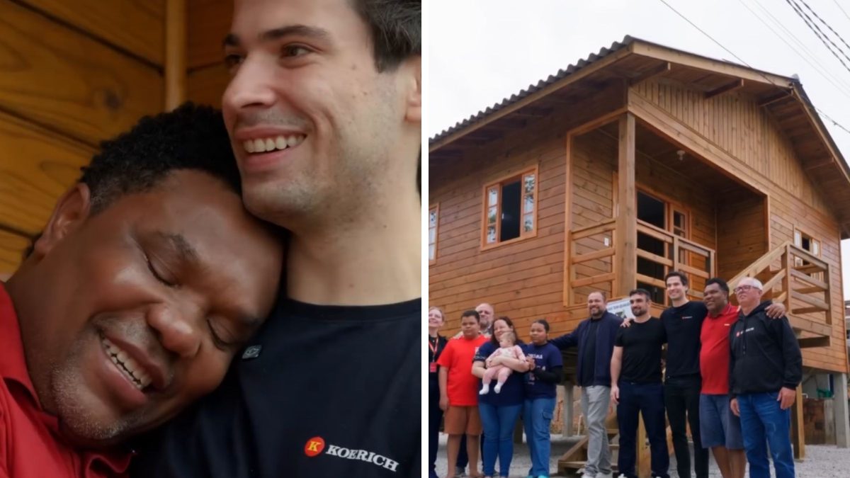 Entregador que trabalha há mais de 20 anos no Koerich perde tudo após enchente e diretor de loja presenteia família com uma casa nova