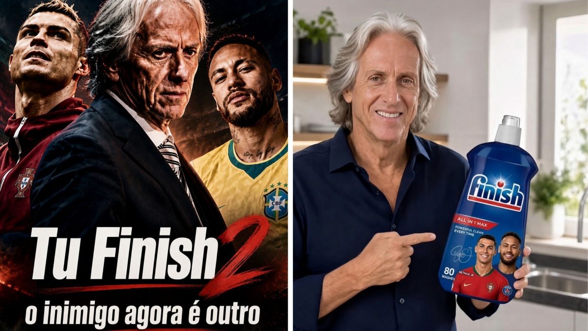Tu Finish 2? Jorge Jesus ‘peita’ Cristiano Ronaldo e Neymar e web não perdoa; veja memes
