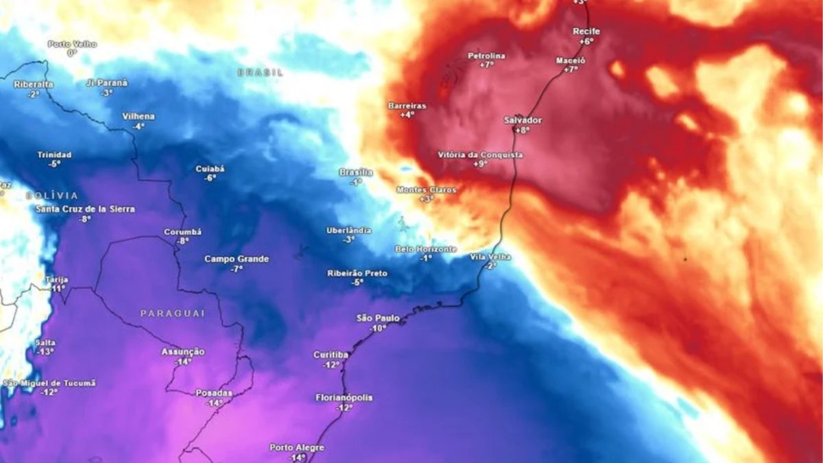Massa de ar polar avança pelo Brasil, derruba temperaturas e pode levar frio de até -6°C a 18 estados no feriadão de 7 de setembro - QTU Questões do Universo