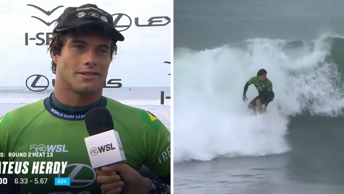 Surfista catarinense vence ídolo de infância, Gabriel Medina, por 0.17 pontos e garante vaga nas oitavas de final em Trestles: ‘Difícil competir contra ele’