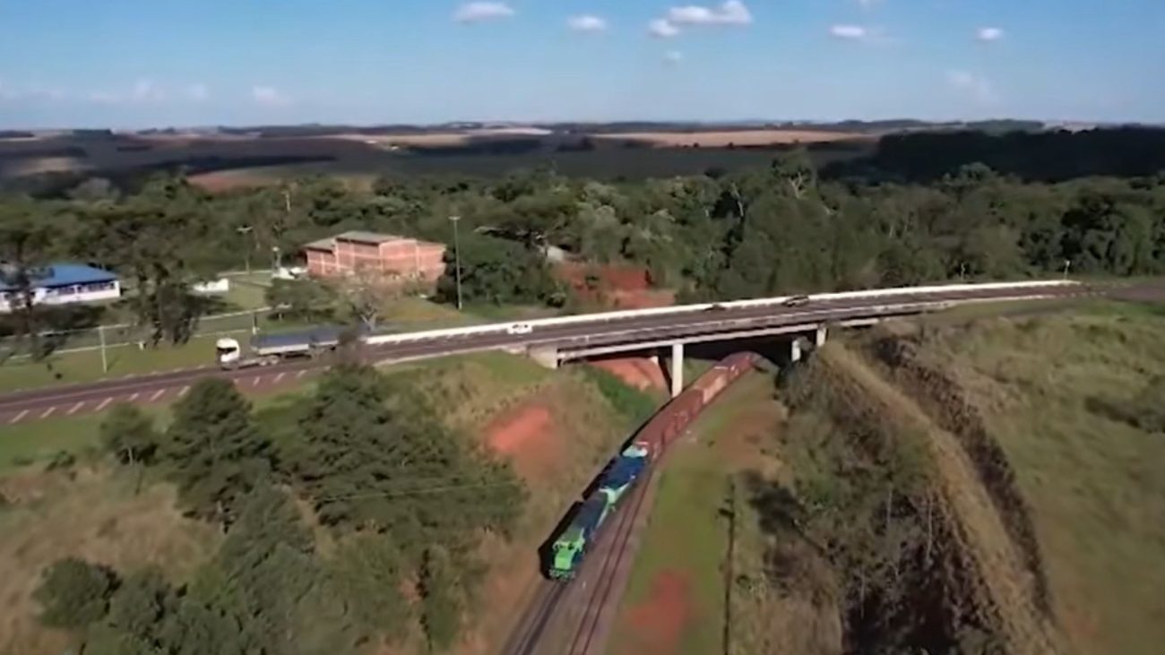 Projeto de ferrovia entre Cascavel e Chapecó é citado entre as alternativas para melhorar a logística regional.Foto: NDTV Record/Reprodução/ND Mais