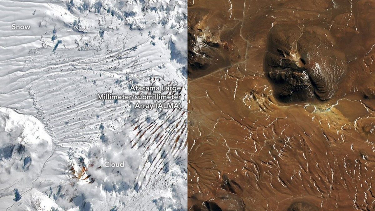 Neve cobre deserto do Atacama em fenômeno raro e chega perto do Oceano Pacífico