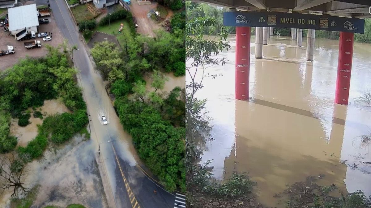 Rio sobe quase 3 metros em poucas horas, entra em emergência, causa enchente e assusta moradores em SC - QTU Questões do Universo