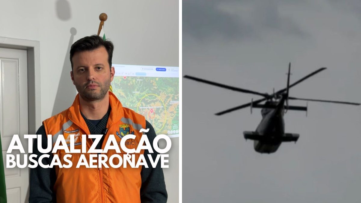 Buscas por helicóptero que levava Rick Sollo seguem durante a madrugada; prefeito de Urubici anuncia reforço das operações ao amanhecer