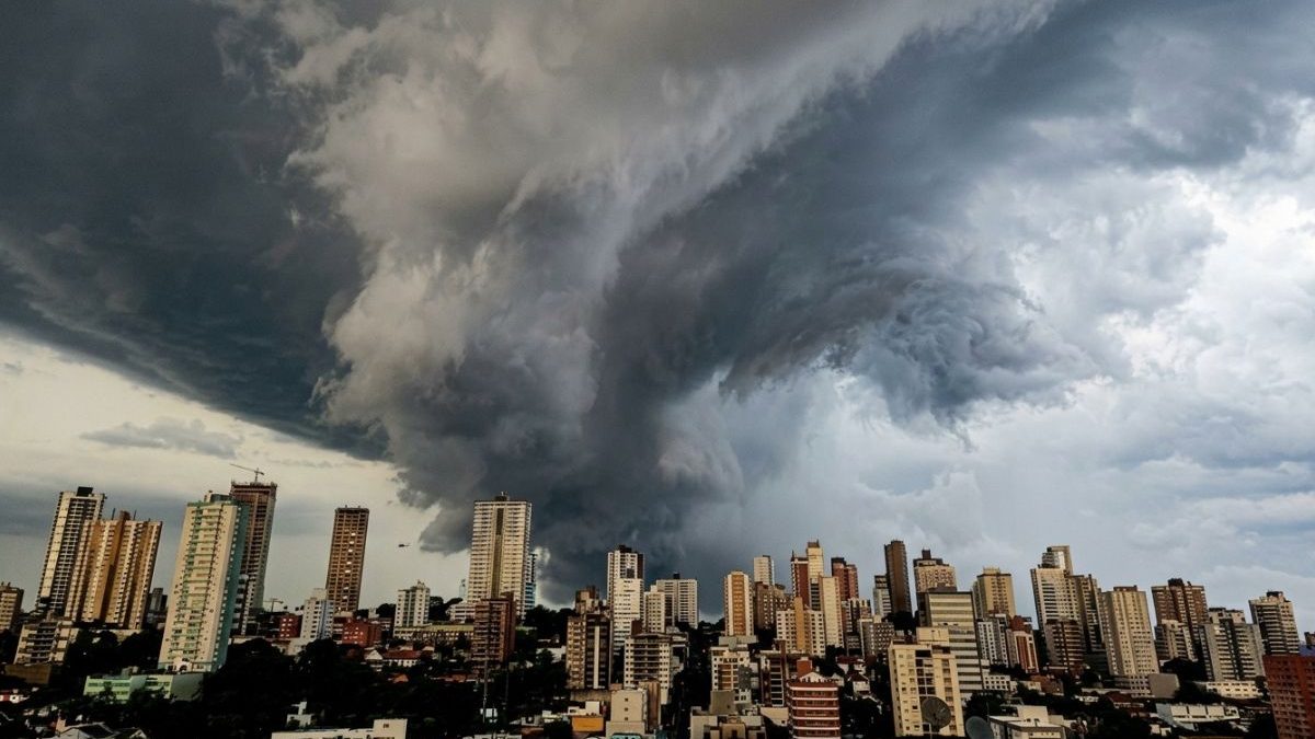 Temporais ‘despejam’ até 150 mm de chuva em SC e frente fria traz granizo e ventos de até 60 km/h