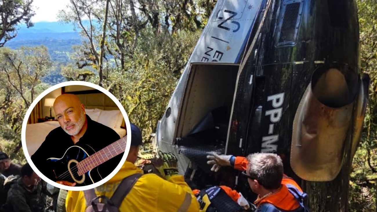 Rick aparece em destaque em uma montagem que mostra o cantor durante um registro e, ao fundo, uma equipe de resgate trabalhando ao redor de um helicóptero acidentado. Responsável pela queda do helicóptero