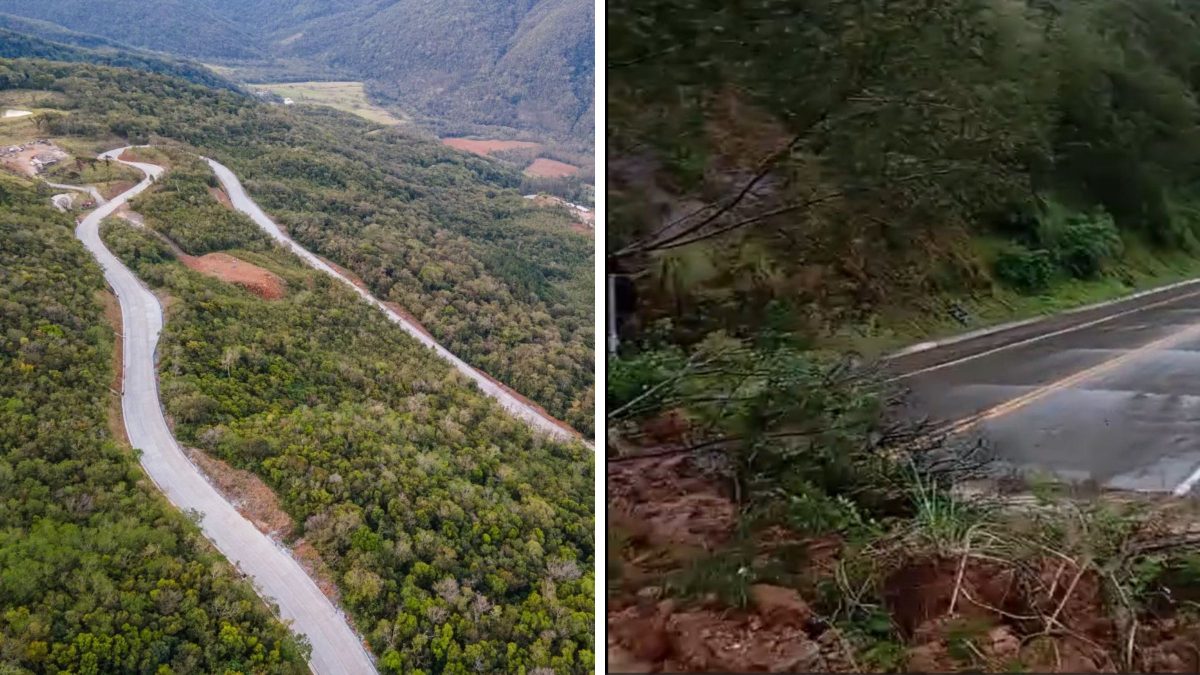 Fortes chuvas causam 16 pontos de deslizamento na Serra da Rocinha e trecho é interditado em SC; saiba quando via será liberada