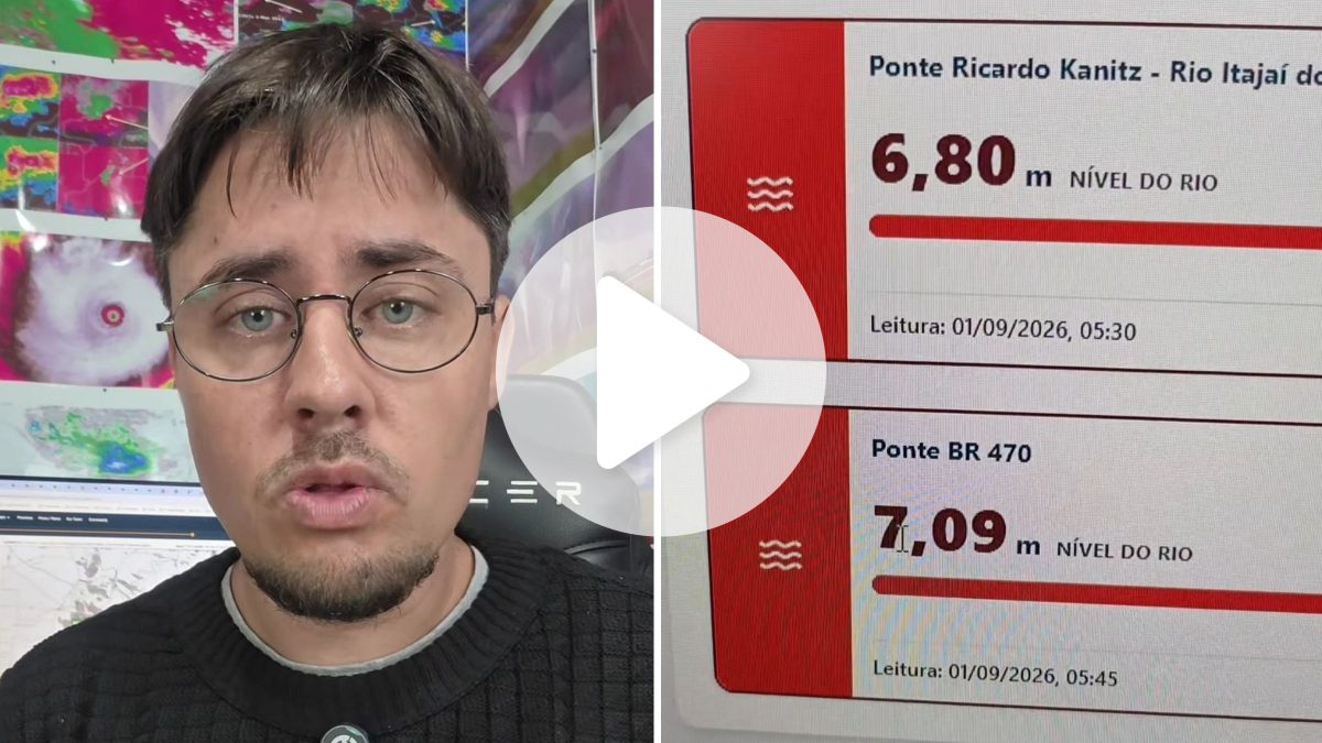 ATENÇÃO, CENTRO-LESTE! Rios elevados e ventos fortes mantêm alerta em SC