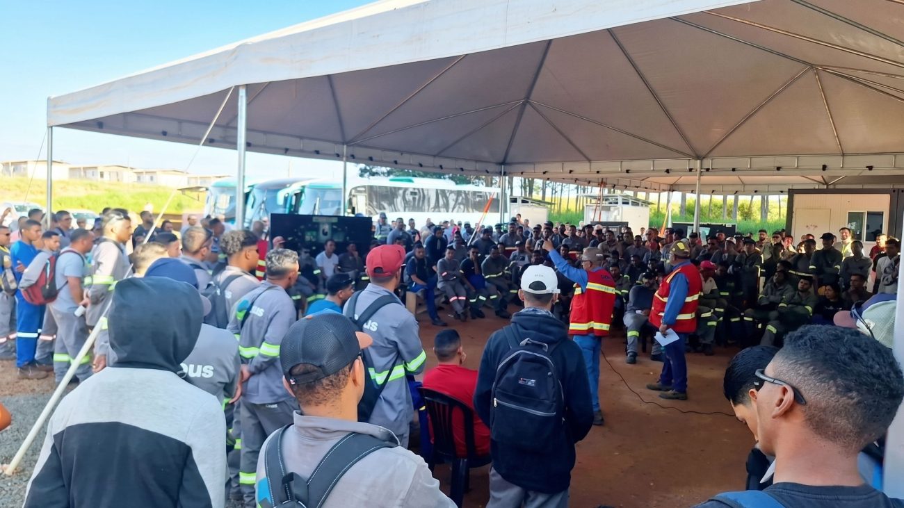 Em 2025, trabalhadores paralisaram as atividades e conseguiram o aumento de salário e o vale-alimentação de R$ 900Foto: Redes Sociais/Reprodução/ND Mais