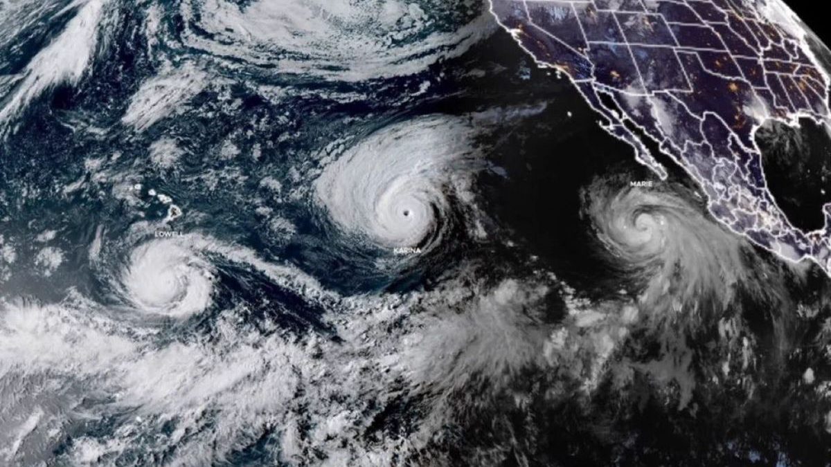 Alerta de emergência: trio de furacões no Oceano Pacífico avança ao mesmo tempo e ameaça o Havaí com ventos acima de 230 km/h
