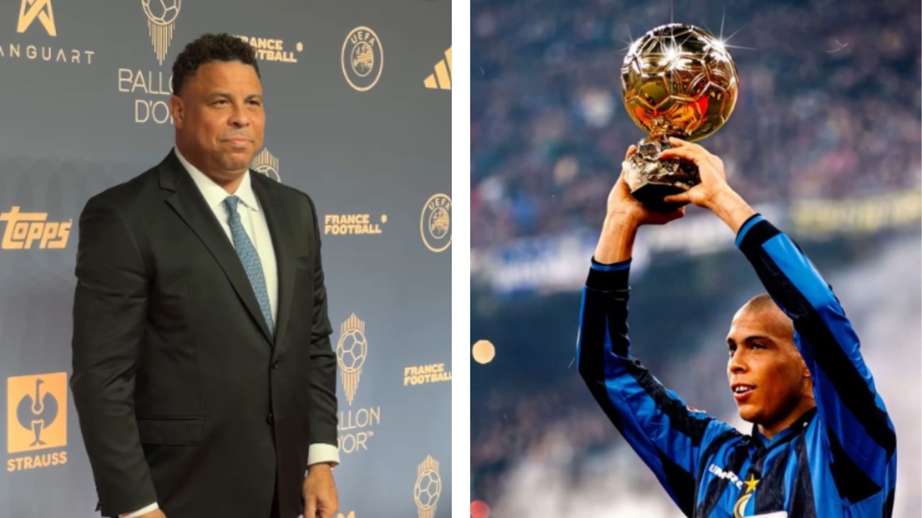 Ronaldo Fenômeno no Bola de Ouro 2026 com história de conquista da premiação em duas edições.Foto: Reprodução/ballondorofficial/ND Mais