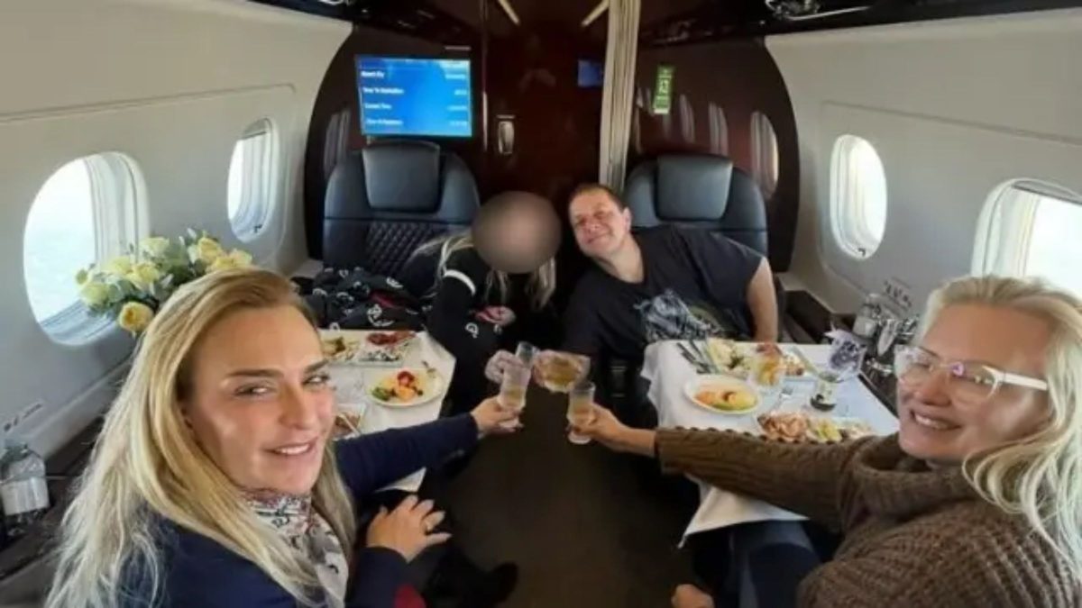 Novas fotos de Lulinha e Roberta Luchsinger mostram almoço em jato, rotina de luxo e viagens internacionais