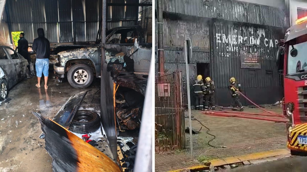 VÍDEO: Com apenas 5 meses de funcionamento, estética automotiva é destruída por incêndio em SC