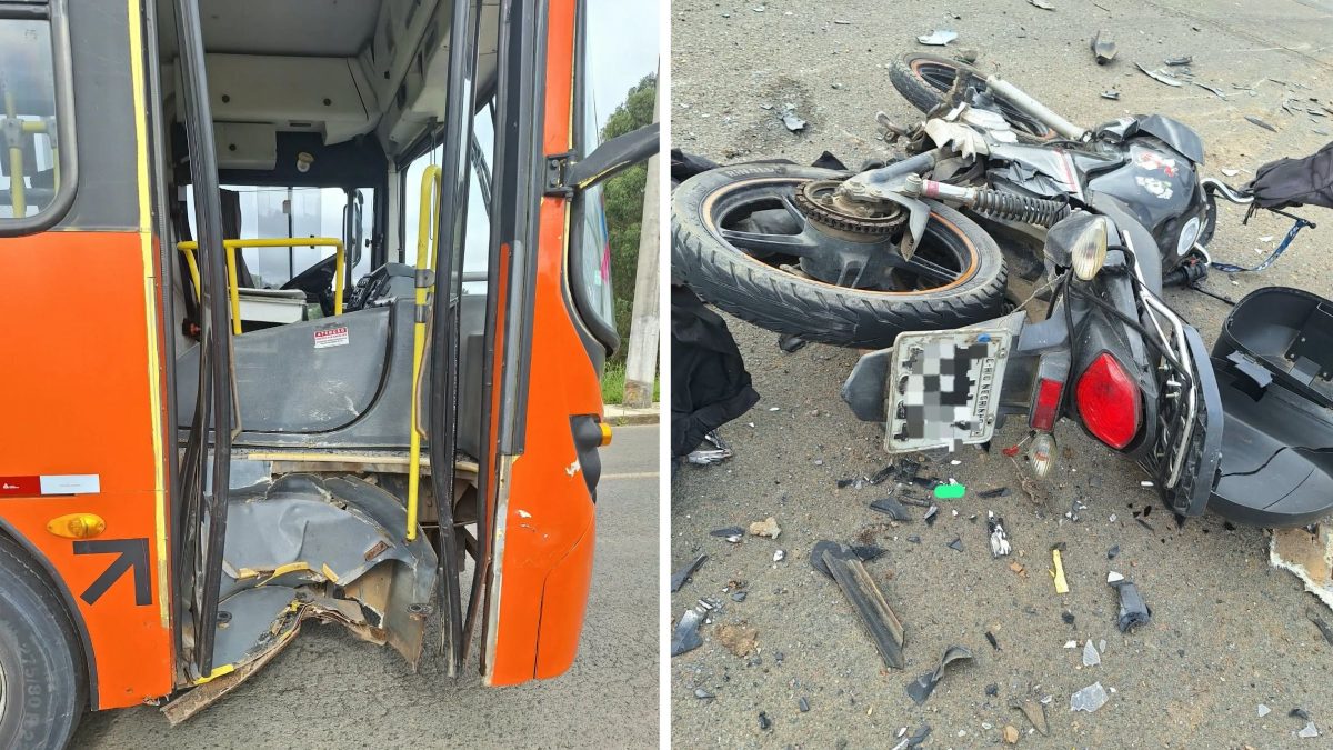 Homem de 61 anos morre após colisão violenta entre motocicleta e ônibus na SC-418