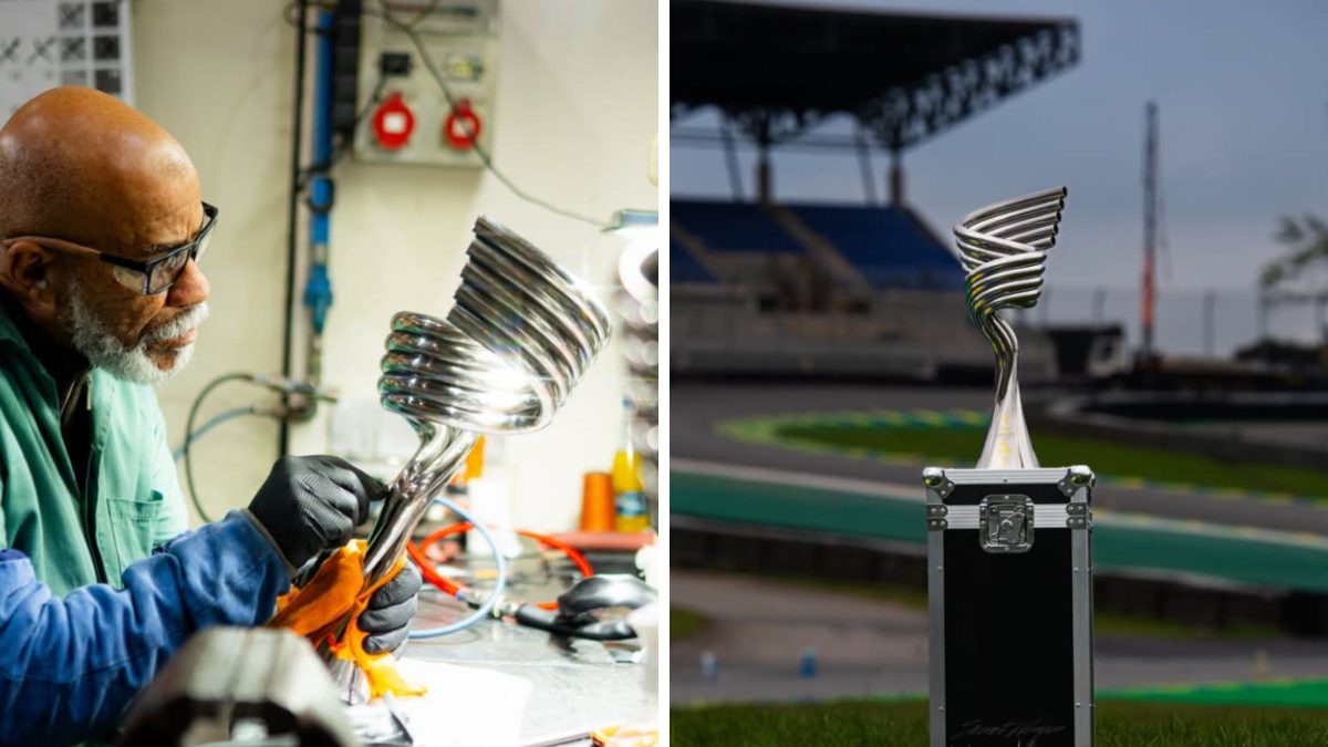 Troféu da Fórmula 1 que será erguido em Interlagos foi fabricado por empresa de Joinville