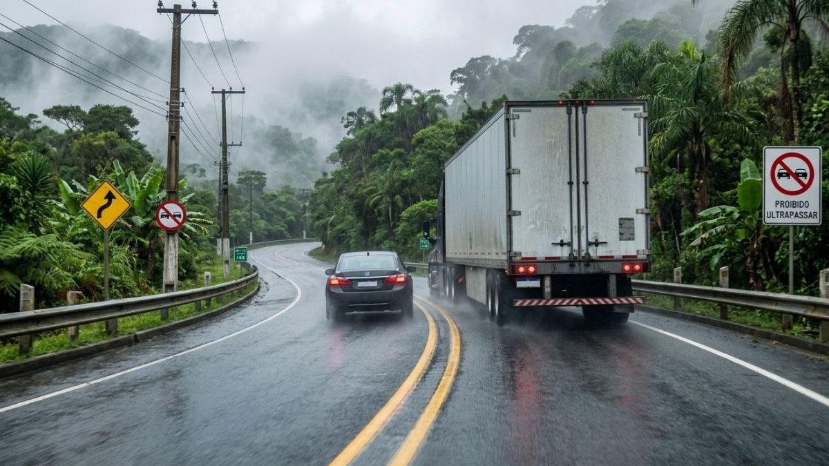 Infração gravíssima: ultrapassagem proibida rende multa de R$ 1.467 e pode chegar a R$ 2.934 em 2026