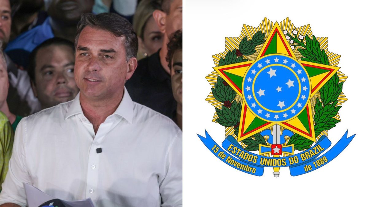 Carta de Flávio Bolsonaro tem Brasil com Z e brasão dos ‘Estados Unidos do Brazil’ de 1889