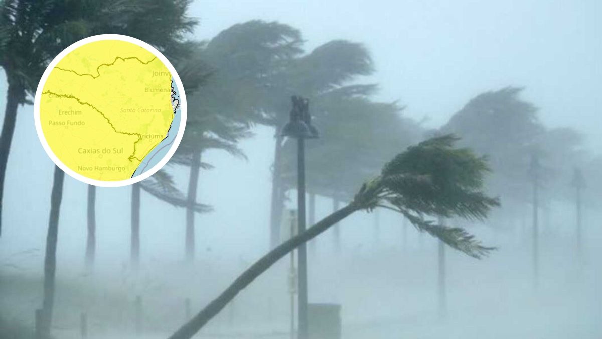 Ciclone extratropical coloca 294 cidades em alerta de perigo para temporais com granizo e ventos acima de 60 km/h