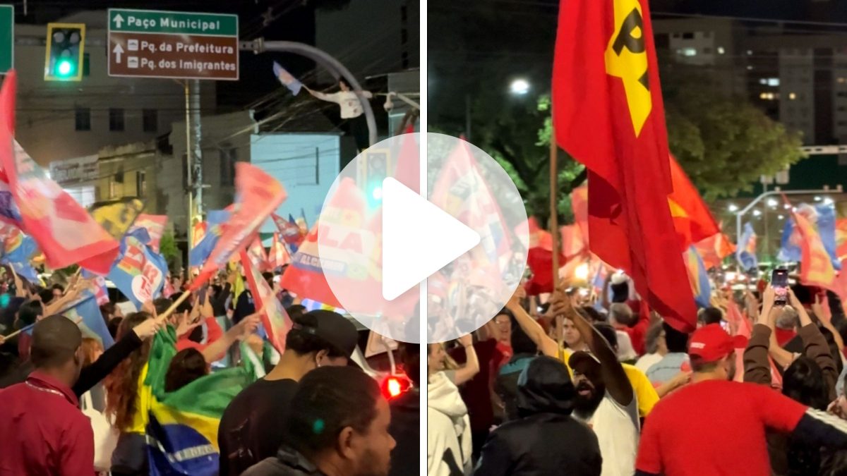 Eleitores comemoram reeleição de Lula em Criciúma e paralisam avenida com bandeiraço e canções em SC