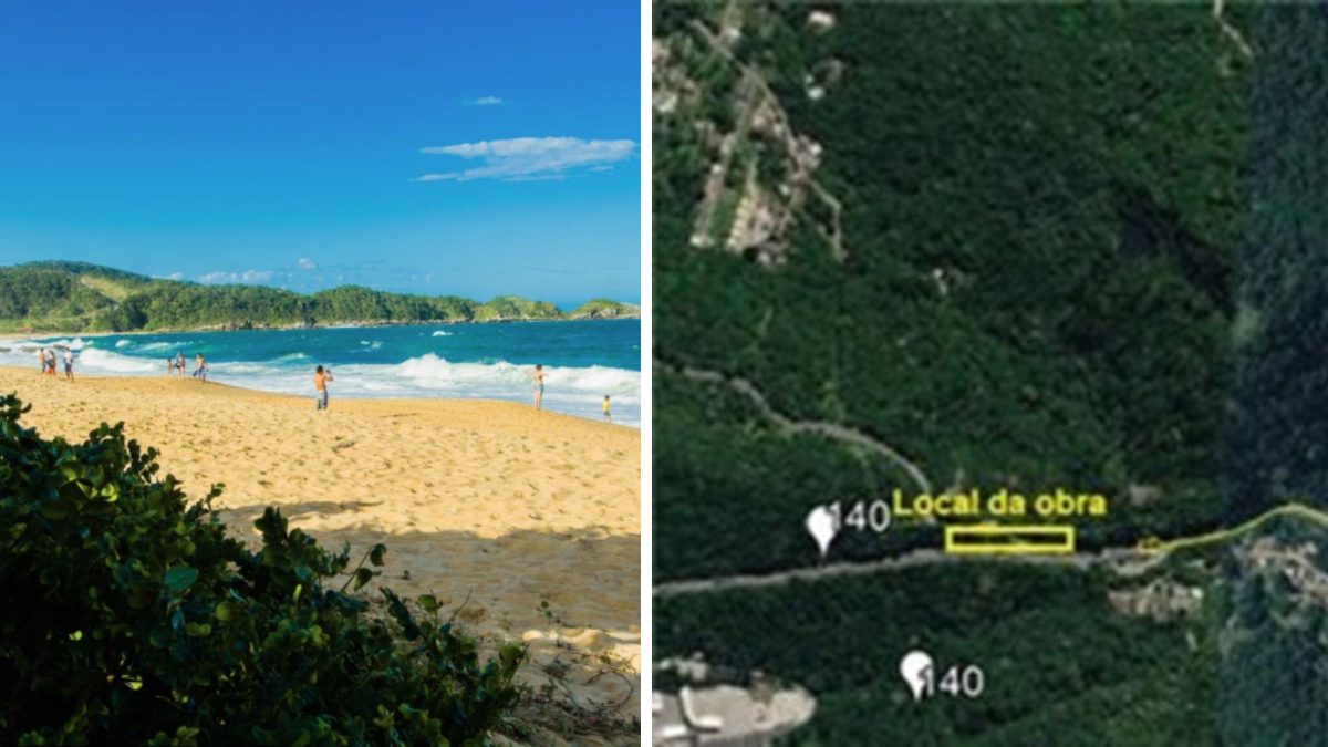 Praia terá acesso bloqueado durante obra na BR-101 em SC