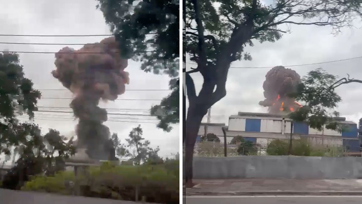 Vídeo mostra explosão de ‘cinema’ na CSN em Volta Redonda após reação química
