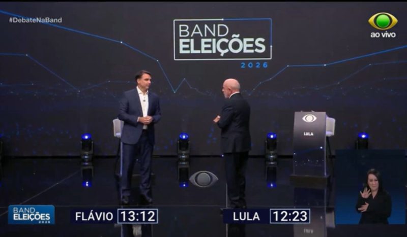 Flávio Bolsonaro e Lula em debate na Band - Band/Reprodução/ND Mais