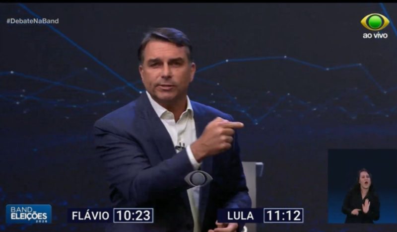 Flávio Bolsonaro e Lula em debate na Band - Band/Reprodução/ND Mais