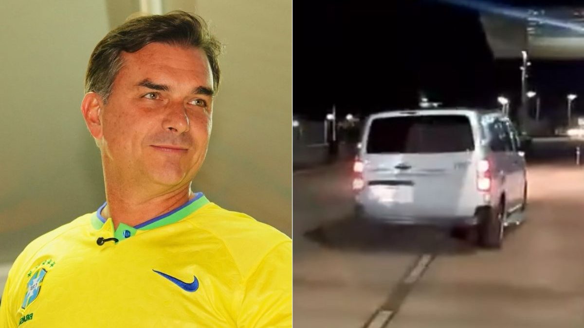 Câmeras registram van que teria levado Flávio Bolsonaro, mulher e filhas a aeroporto na Argentina