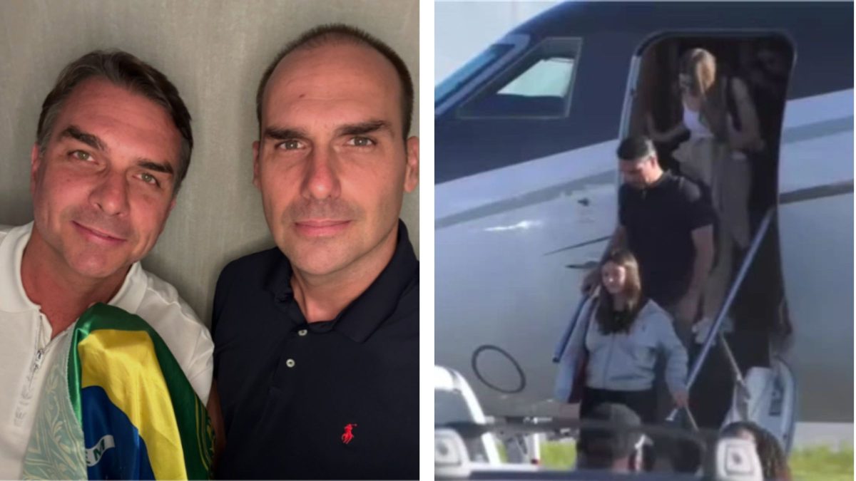 Após fuga e carta, Flávio e Eduardo Bolsonaro aparecem juntos nos EUA e citam Olavo de Carvalho: ‘Não parar’