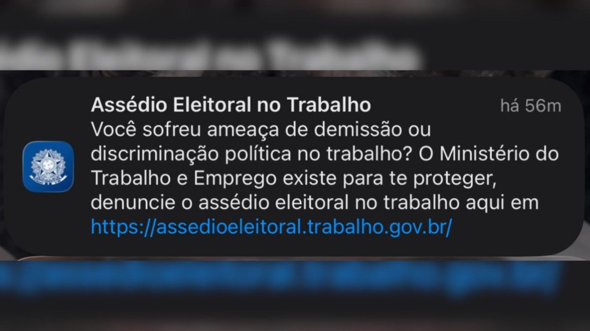 Governo Lula envia notificações sobre assédio eleitoral pelo aplicativo da Carteira de Trabalho Digital