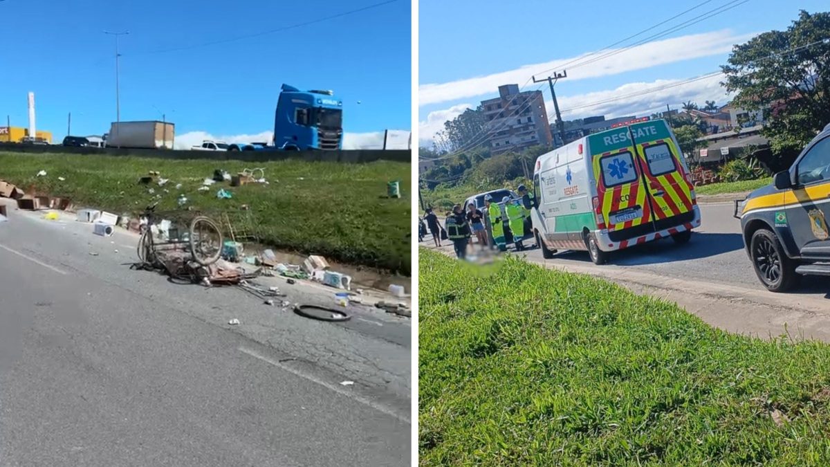 Catador de recicláveis de 72 anos morre atropelado por caminhonete na BR-101 em SC