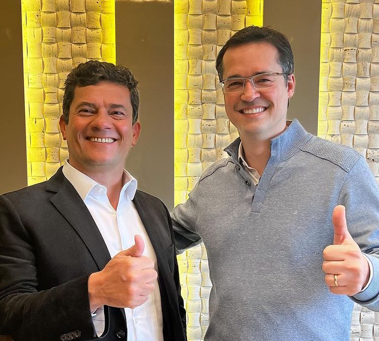 O ex-juiz Sérgio Moro e o ex-procurador Deltan Dallagnol foram eleitos ontem no Paraná com votação expressiva.Foto: Reprodução Redes Sociais