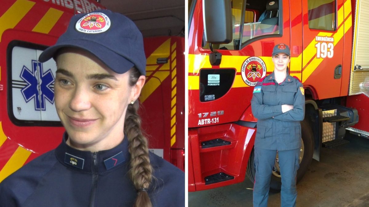 Após uma década de espera, mulher de 34 anos realiza sonho de vestir farda dos Bombeiros em SC