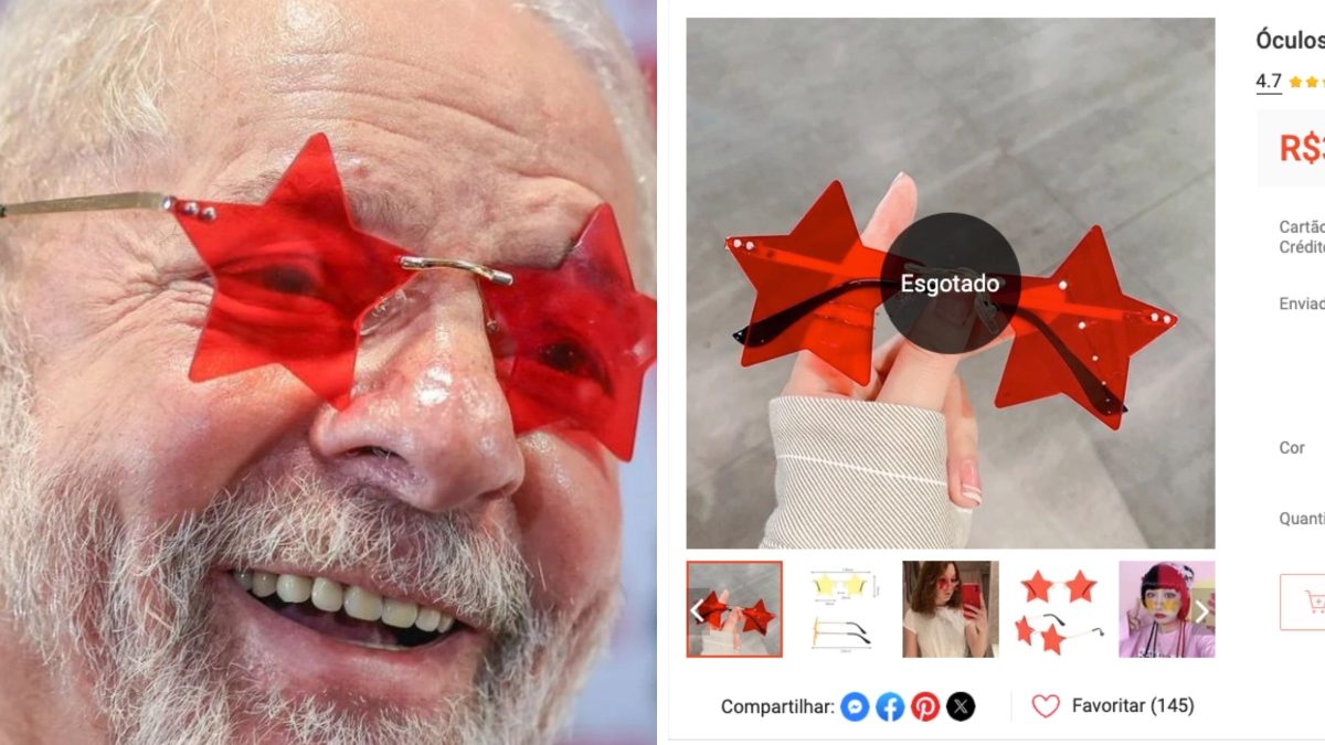 Óculos estrela vermelha do Lula esgota na Shopee e Mercado Livre após vitória do PT nas eleições