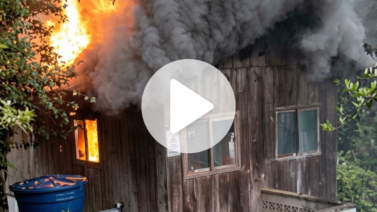 VÍDEO: Incêndio destrói casa e família busca ajuda após perder tudo em Blumenau