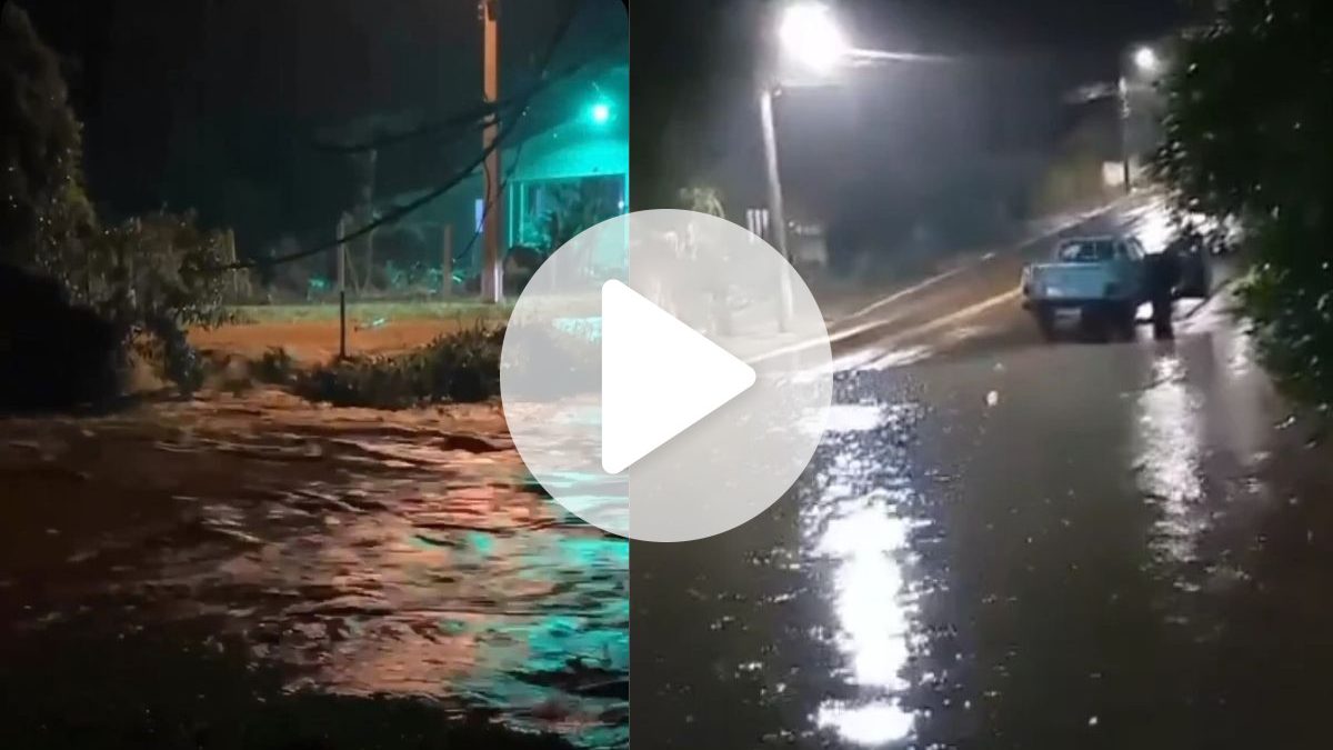 VÍDEO: Temporal ‘despeja’ quase 100 mm, causa transtornos, deslizamentos e alagamentos em cidades de SC