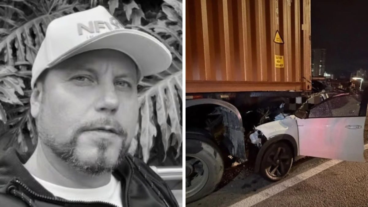Cantor morre após carro bater na traseira de carreta na BR-101 em SC