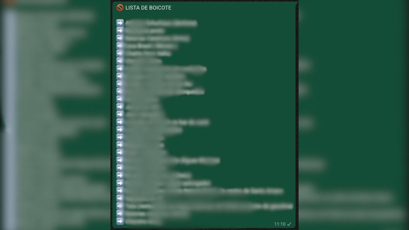 Lista divulgada na região de Santo Amaro, Águas Mornas e Palhoça - Reprodução/ND Mais